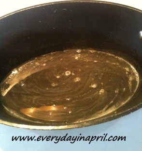 boiling water and gelatin